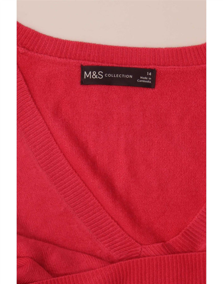 Marks & Spencer Dame V-hals sweater UK 14 Large Red