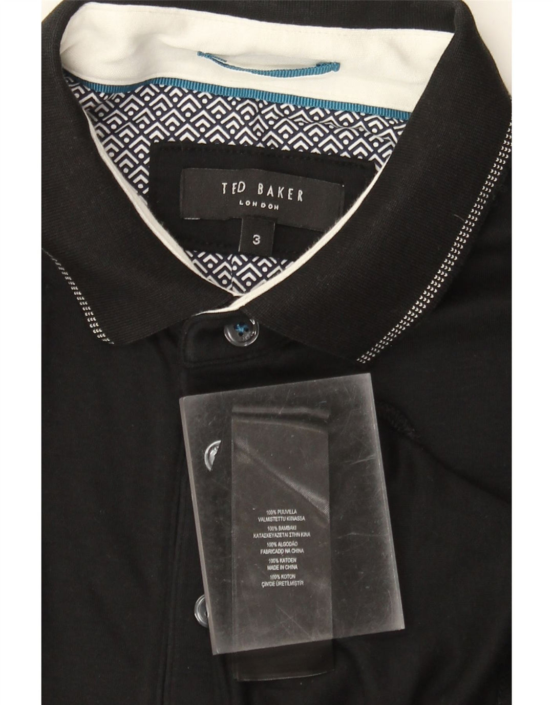 Ted Baker herre poloshirt størrelse 3 Medium Sort bomuld