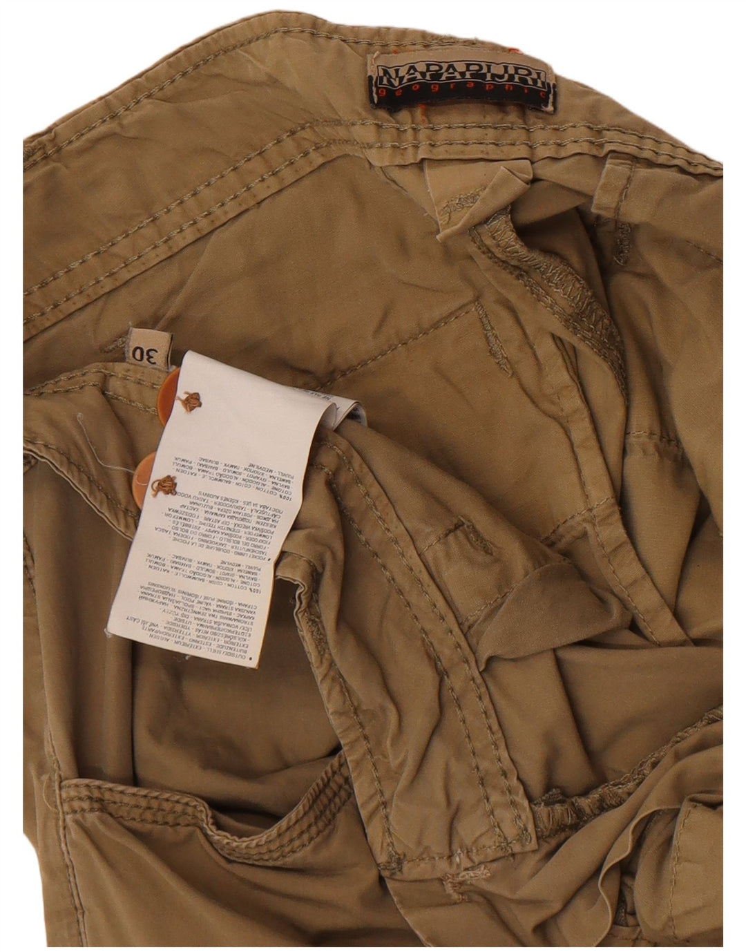 Napapijri Herre Geographic Cargo Shorts W30 Medium Khaki Bomuld