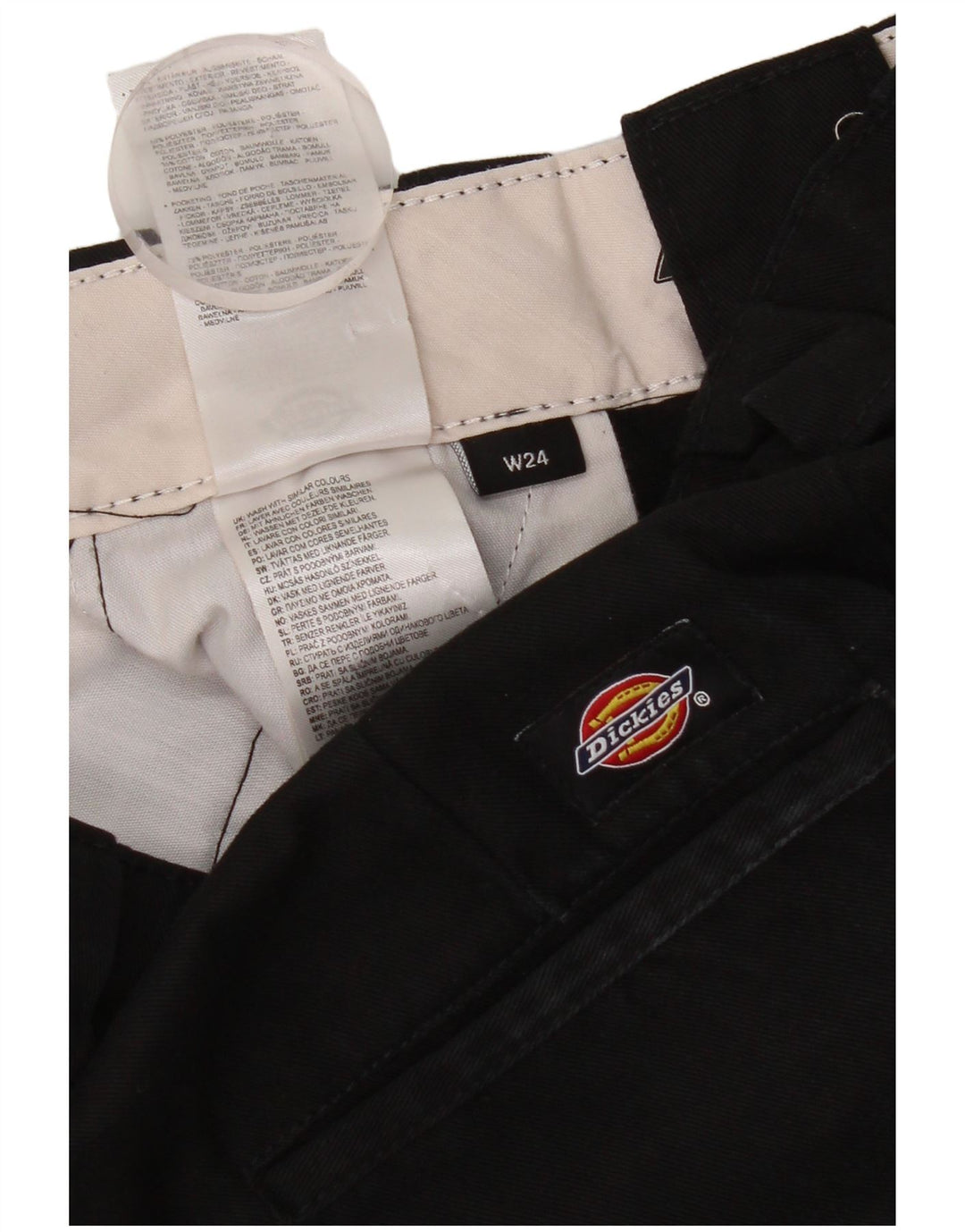 Dickies Chinobukser med brede ben til kvinder W24 L30 Sort polyester