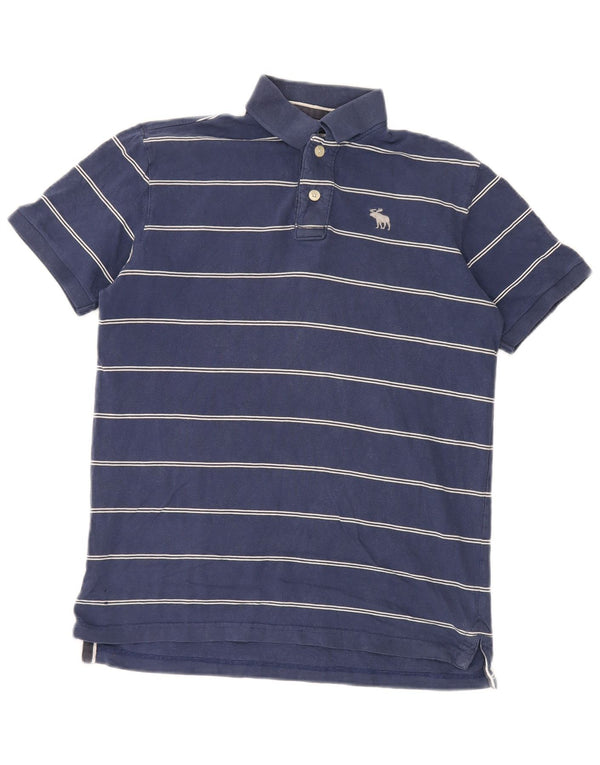 Abercrombie & Fitch herre poloshirt XL marineblå stribet bomuld