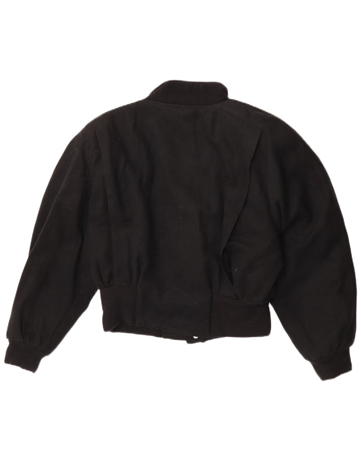 Vintage bomberjakke til kvinder IT 44 Medium Sort Polyester