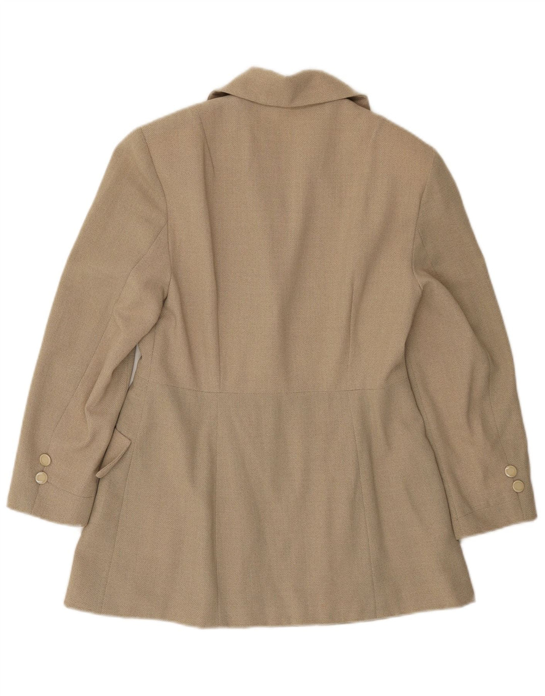 Vintage dame 3-knaps 3/4-ærmet blazerjakke UK 12 Medium Beige