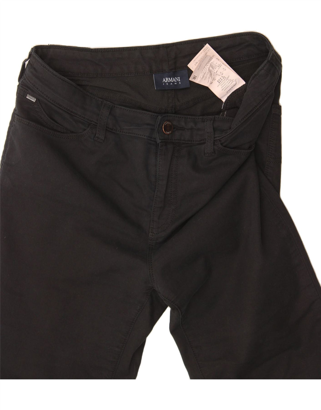 ARMANI Womens Slim Jeans W29 L27 Black Cotton Vintage Armani and Second-Hand Armani from Messina Hembry 