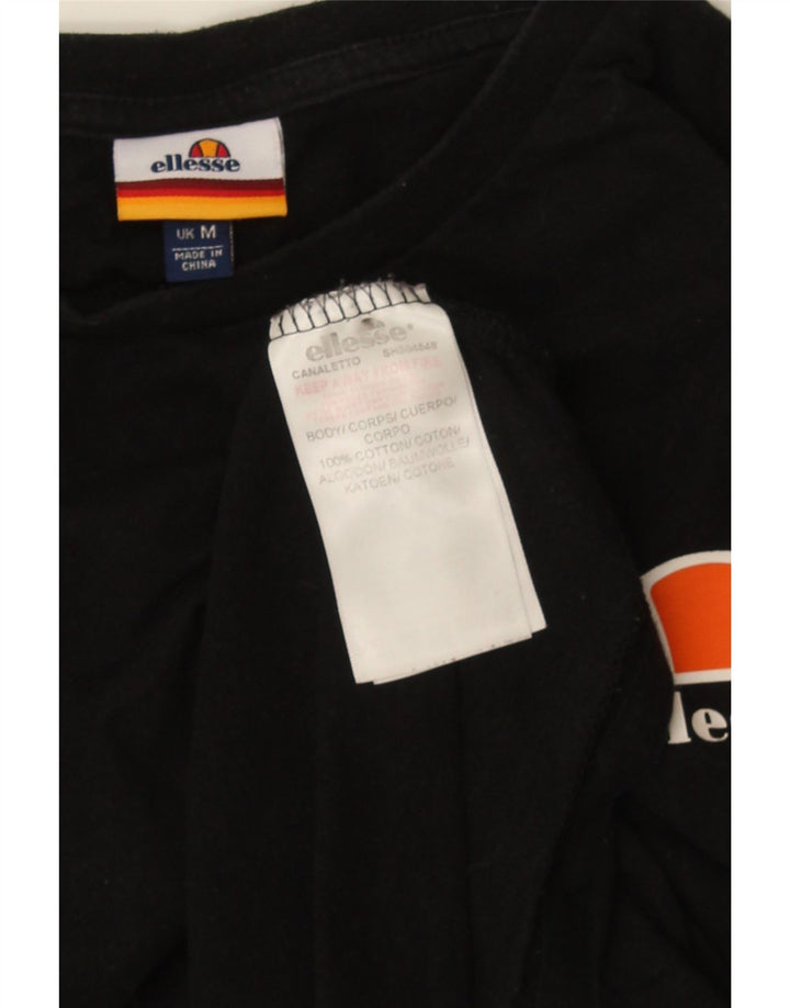 Ellesse Herre T-Shirt Top Medium Sort Bomuld