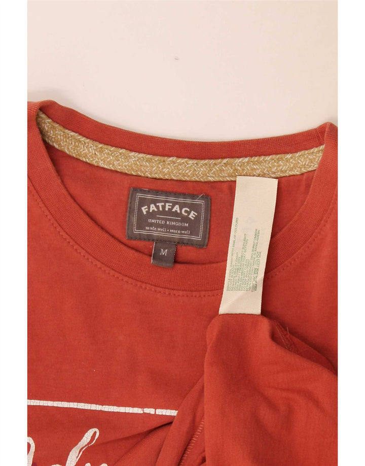 Fat Face Herre grafisk T-shirt Top Medium Rød Bomuld