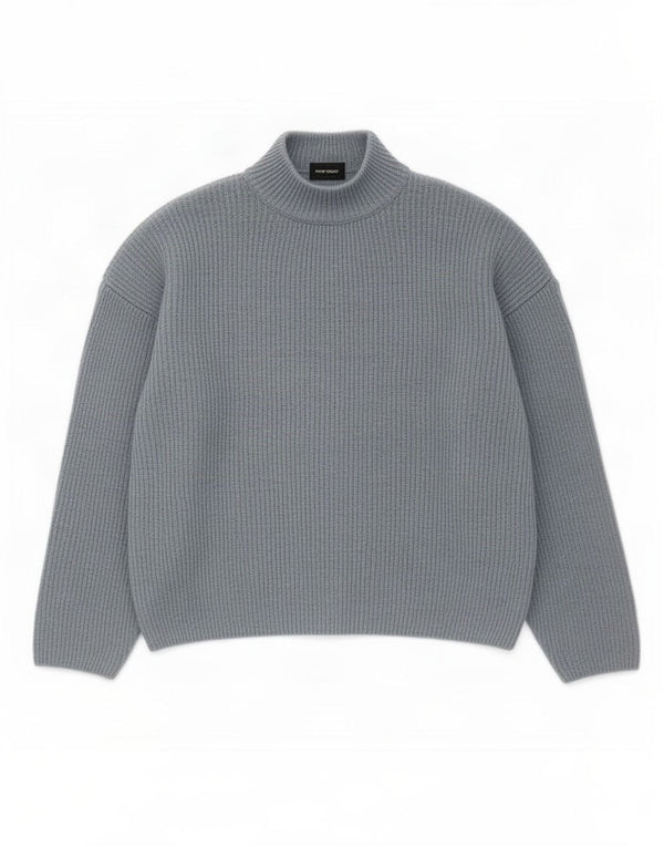 Vero Moda Dame Crop Turtle Neck Jumper Sweater UK 14 Medium Blue Acryl