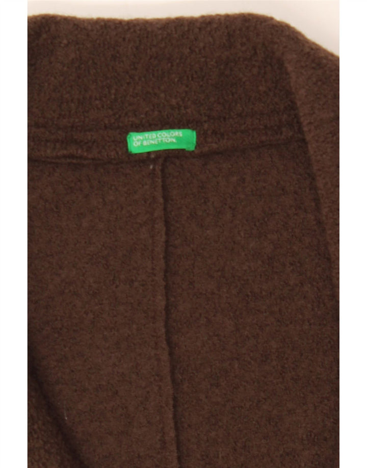 BENETTON Womens 3 Button Blazer Jacket IT 46 Large Brown Virgin Wool Vintage Benetton and Second-Hand Benetton from Messina Hembry 
