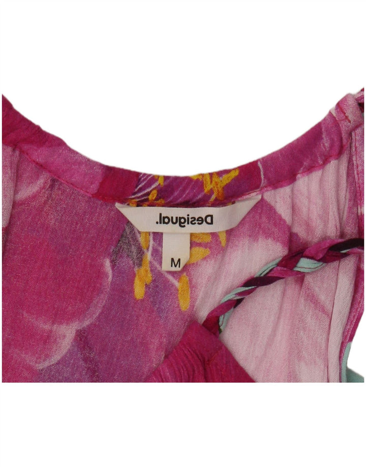 DESIGUAL Dame Asymmetrisk Halter Top UK 14 Medium Multicolored Floral