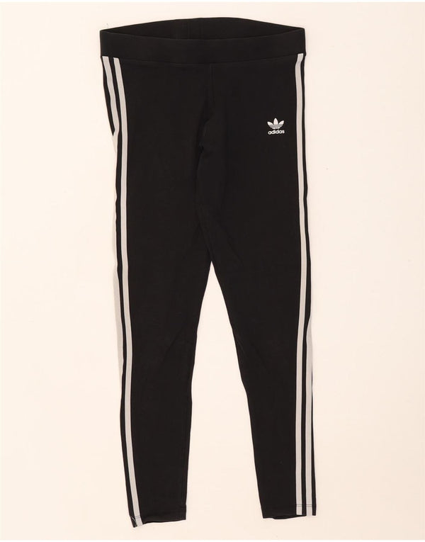 Adidas Dame Leggings UK 12 Medium Sort Bomuld