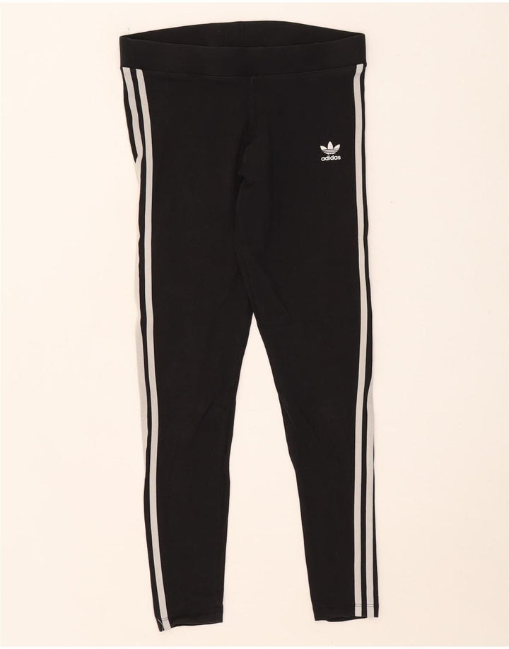 Adidas Dame Leggings UK 12 Medium Sort Bomuld