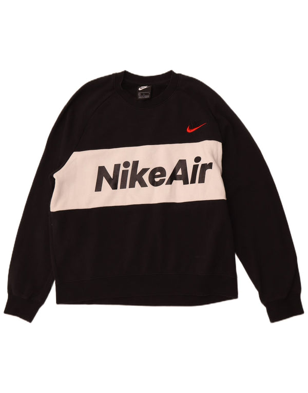 NIKE grafisk sweatshirt til mænd Medium Sort Colourblock Bomuld