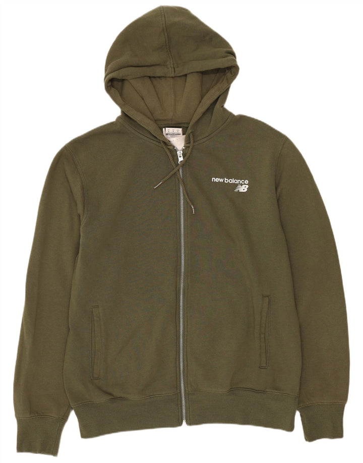 New Balance Hættetrøje med lynlås til mænd Medium Khaki Bomuld