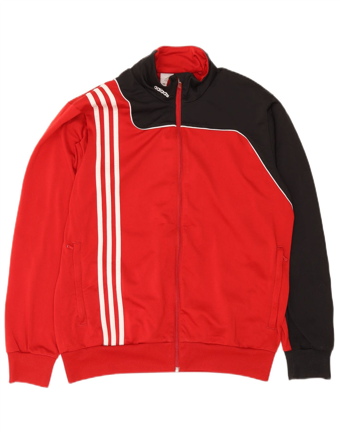 Adidas Træningsdragt til mænd Topjakke UK 38/40 Medium Rød Colourblock Polyester