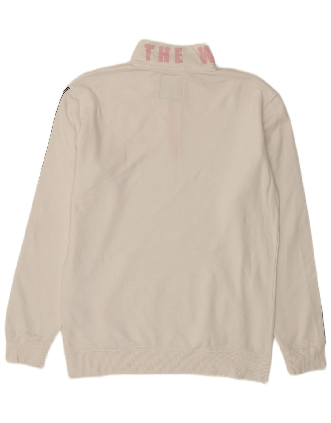VANS Herre Grafisk Zip Neck Sweatshirt Jumper Medium Hvid Bomuld