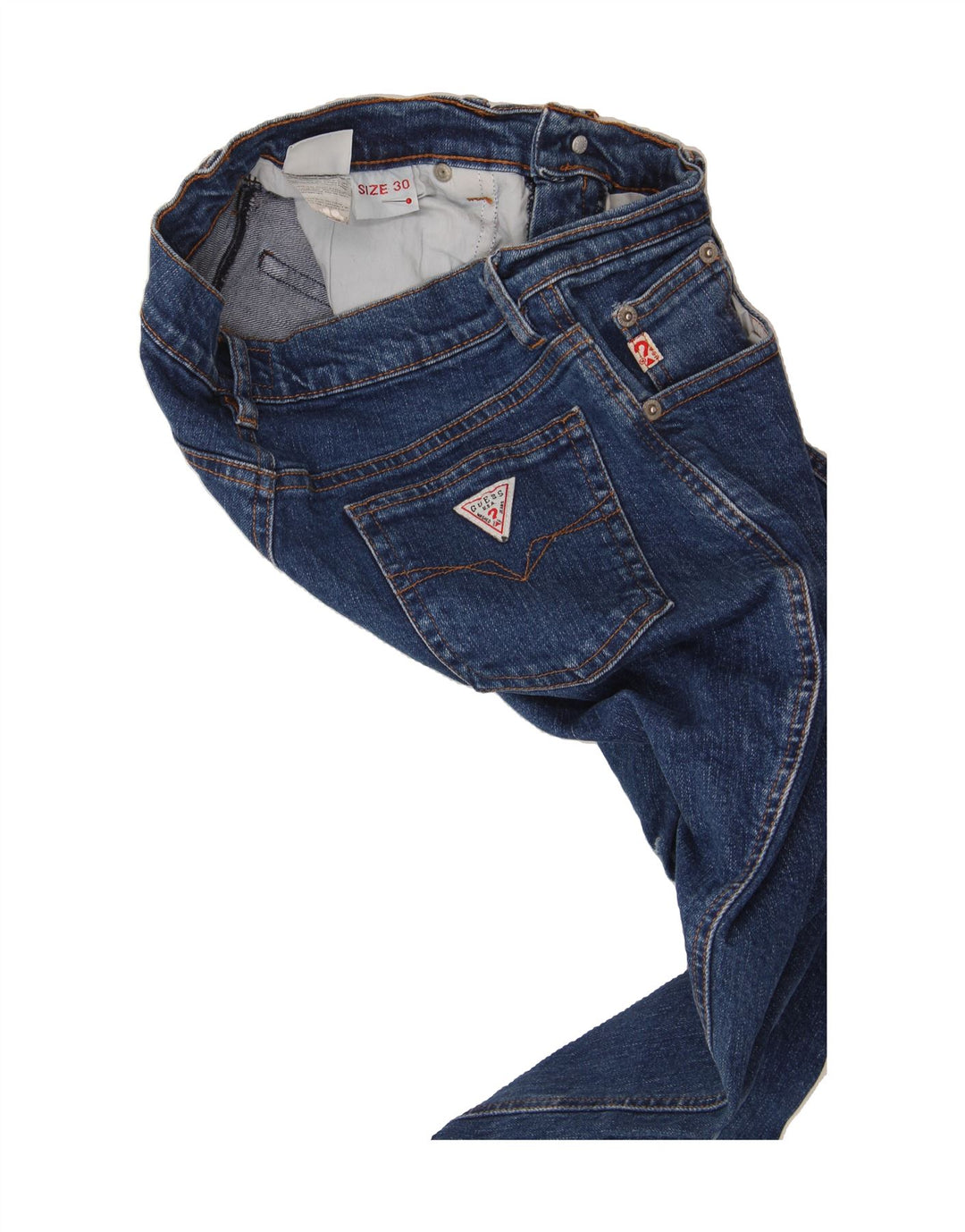 GUESS Womens Straight Jeans W30 L28 Blue Cotton Vintage Guess and Second-Hand Guess from Messina Hembry 
