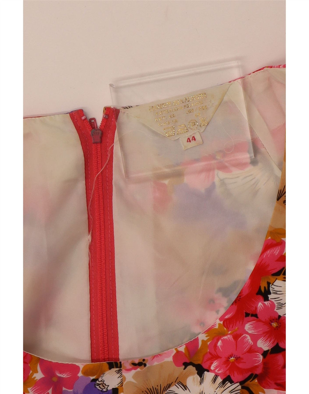 VINTAGE Dame Ærmeløs A-Line Kjole IT 44 Medium Flerfarvet Blomster