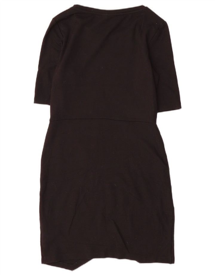 Topshop Womens Sheath Dress UK 10 Small  Black Viscose