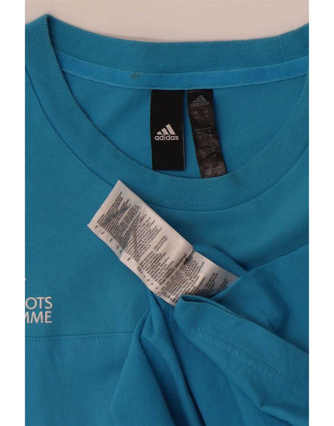 Adidas Herre UEFA Grassroots Program Grafisk T-Shirt Top Medium Blue