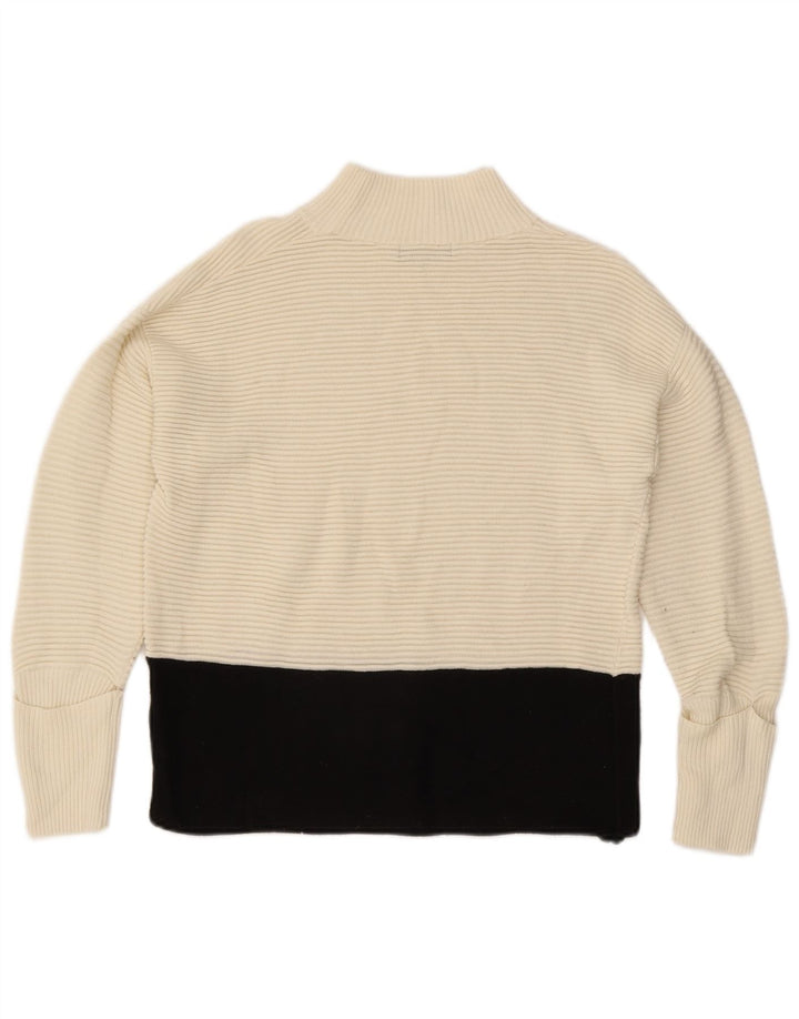 Marks & Spencer Dame Turtle Neck Jumper Sweater UK 12 Medium Off White