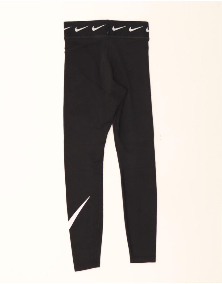 NIKE Womens Graphic Leggings UK 10 Small  Black Vintage Nike and Second-Hand Nike from Messina Hembry 