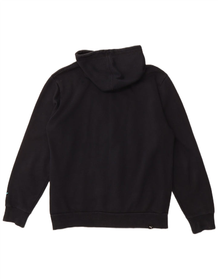 PUMA grafisk hættetrøje med lynlås til mænd mellem marineblå bomuld