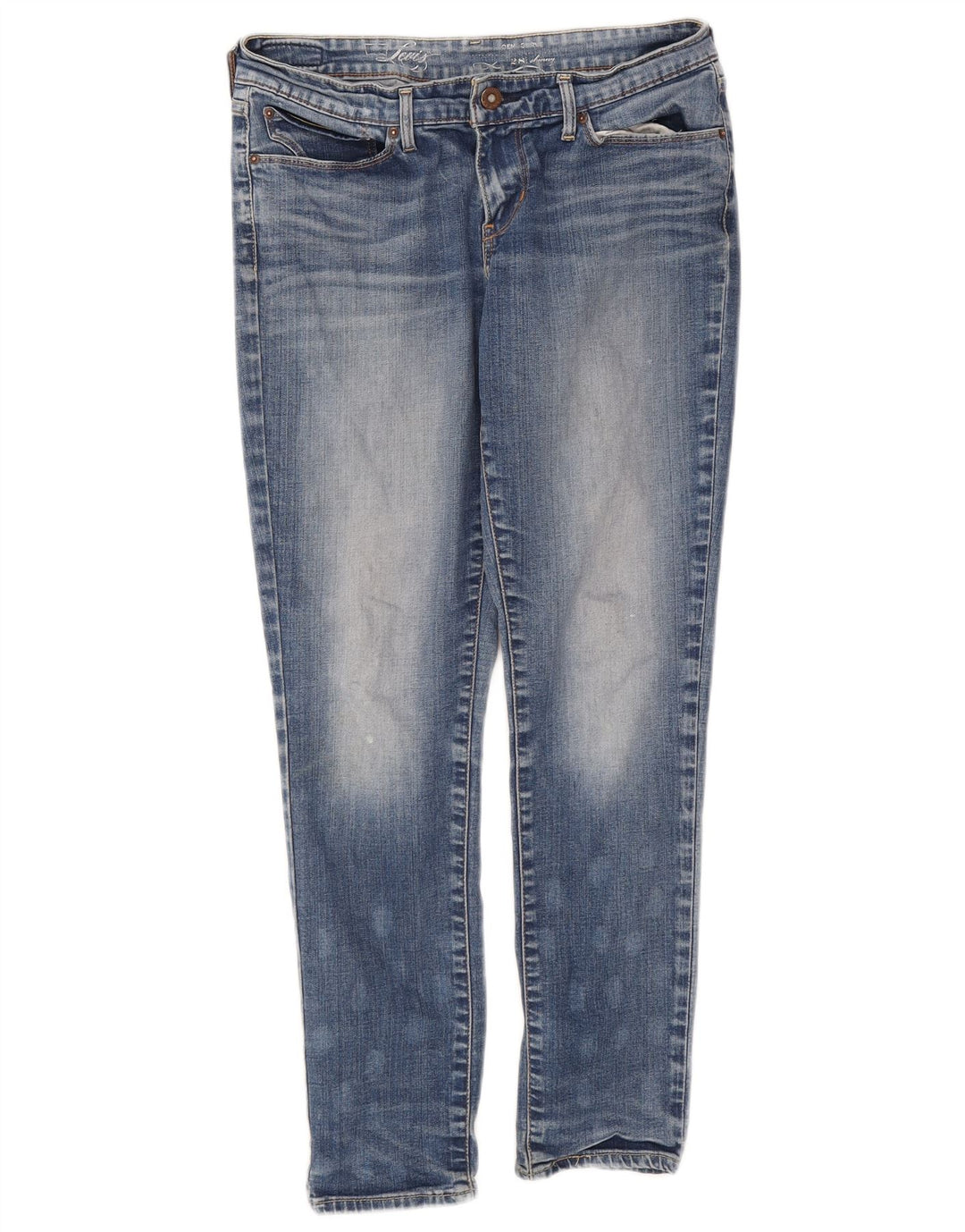 Levi's Dame Slim Jeans W28 L30 Blå plettet bomuld