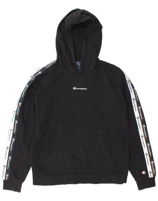 Champion drenge grafisk hættetrøje 15-16 år 2XL Sort Colourblock