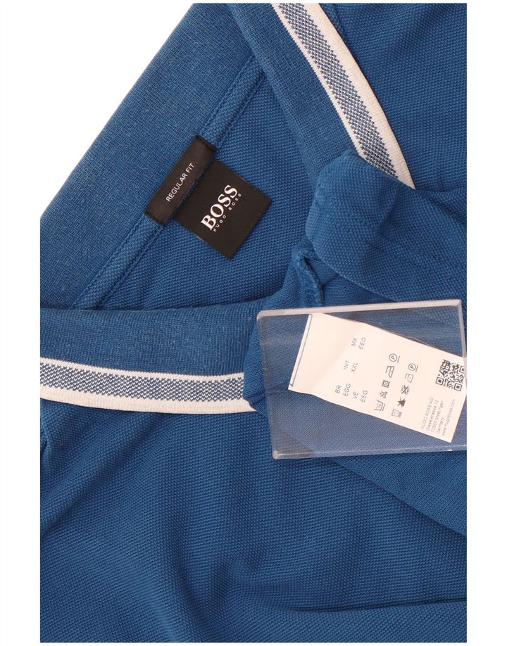 Hugo Boss Herre Regular Fit Polo Shirt 2XL Blå Bomuld