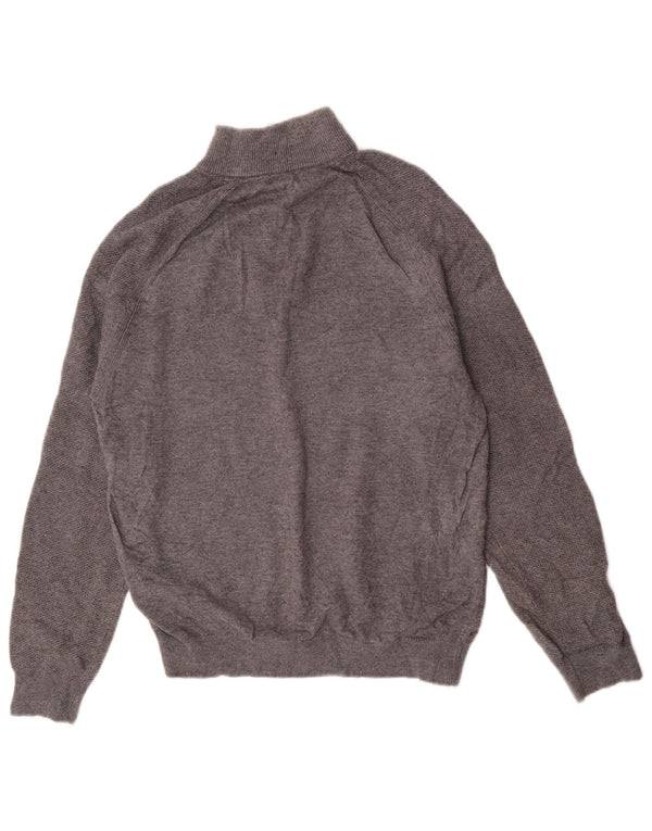 Reiss Herre Zip Neck Jumper Sweater Medium Grey Uld