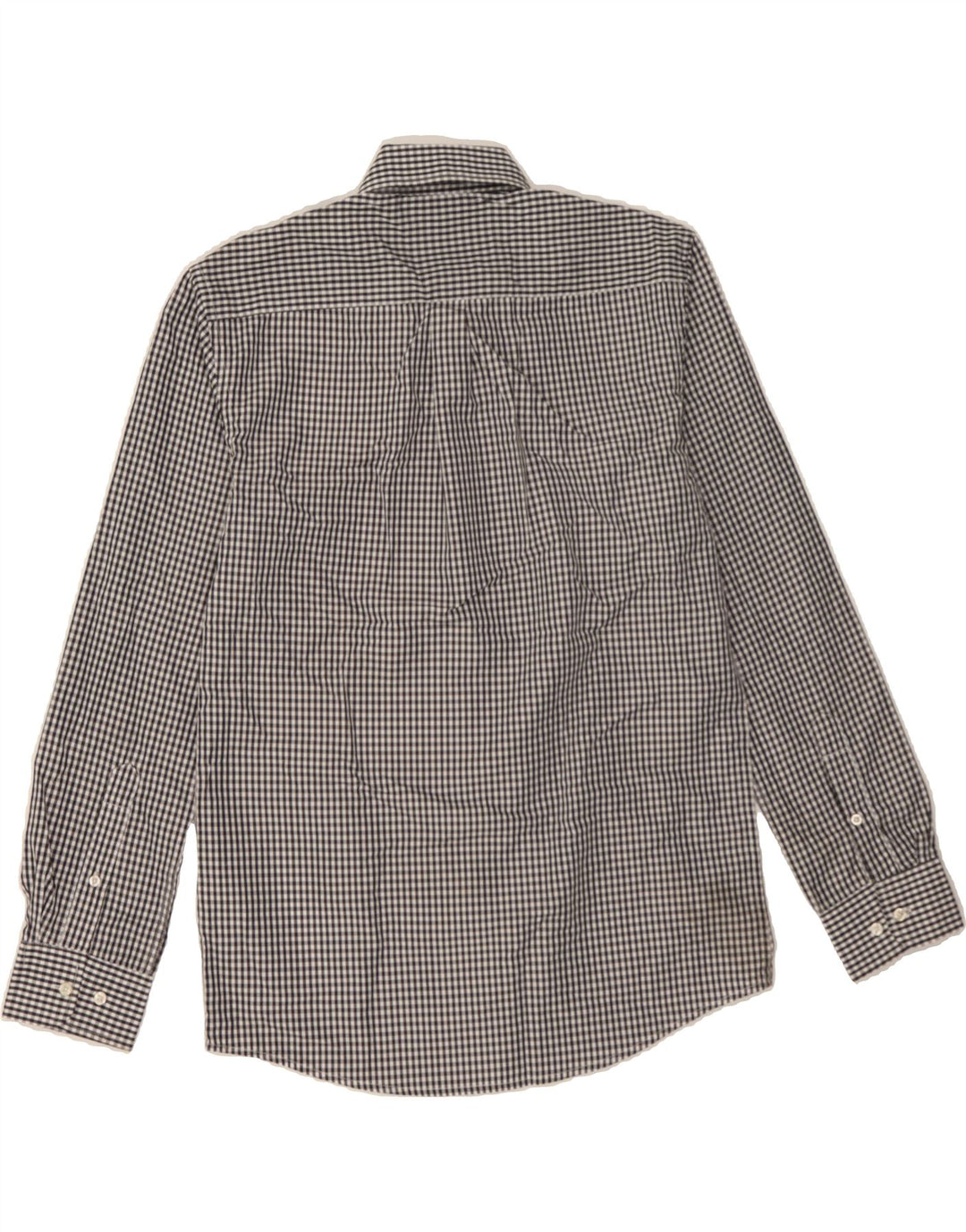 CHAPS Mens Slim Fit Shirt Size 15 1/2 Medium Black Gingham Polyester Vintage Chaps and Second-Hand Chaps from Messina Hembry 