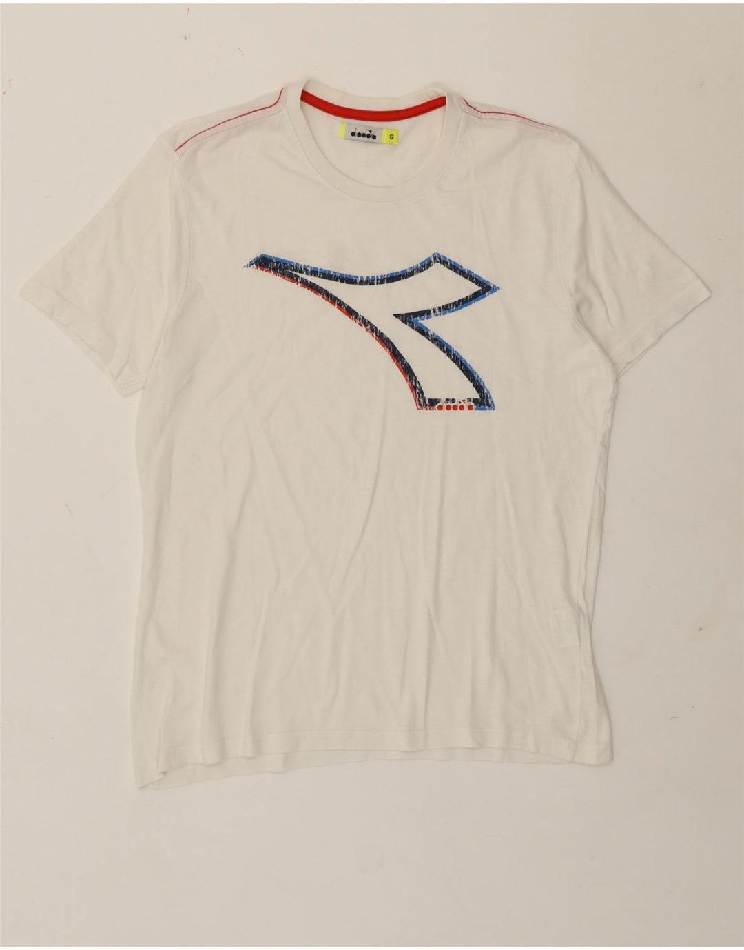Diadora Herre grafisk T-shirt Top Lille hvid bomuld