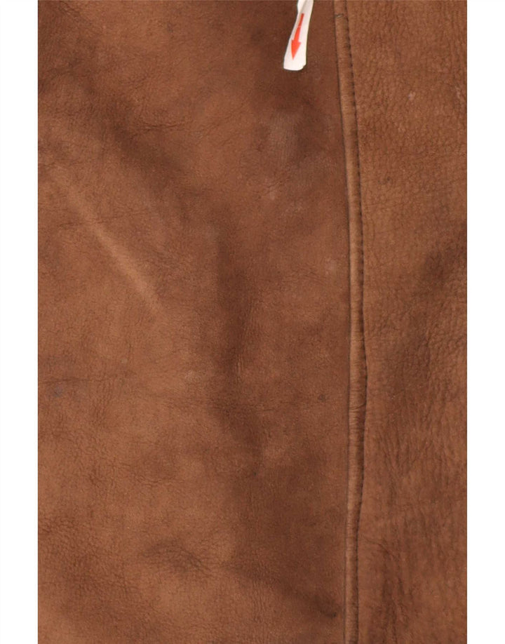 Vintage Womens Shearling Coat EU 38 Medium Brown Lammeskind