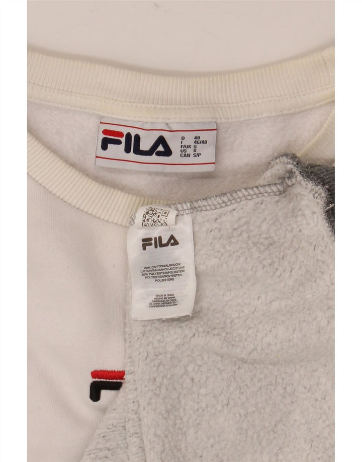 FILA Grafisk sweatshirt til mænd, lille grå farveblok bomuld