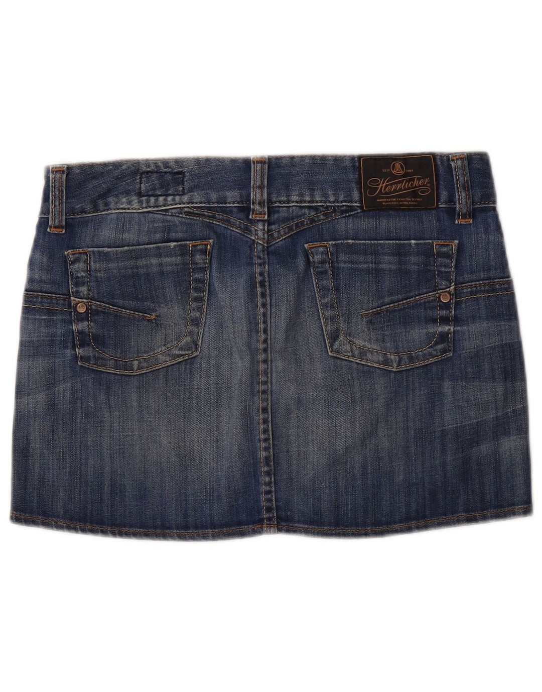 Herrlicher Dame Lavtalje Mini Denim Nederdel W29 Medium Blue Bomuld