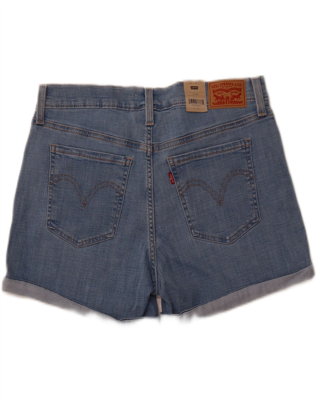 LEVI'S Dame Mid Rise denimshorts US 12 Large W31 Blue Cotton