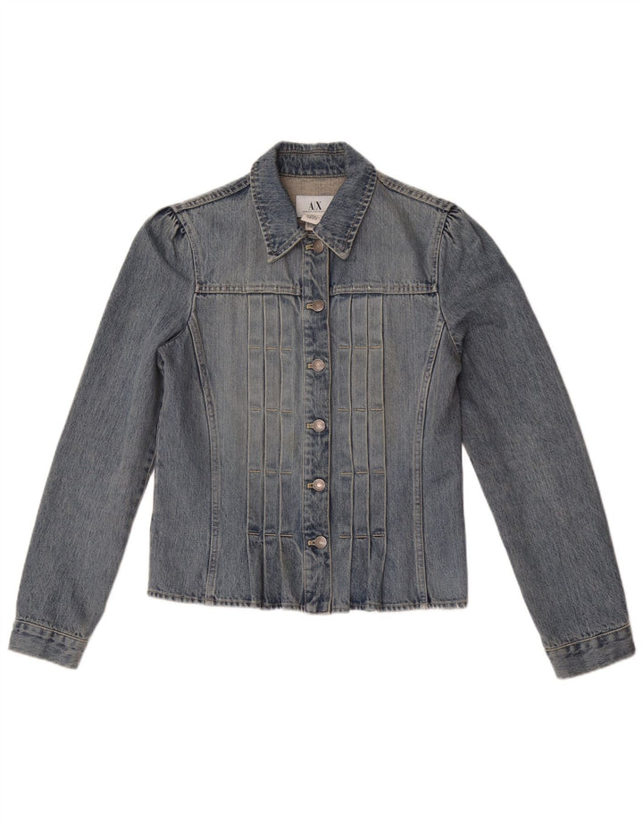 Armani Dame denimjakke UK 12 Medium Blue Bomuld