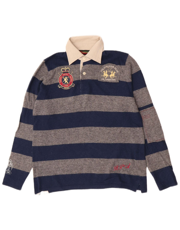 La Martina drenge grafisk rugby polo shirt 11-12 år marineblå stribet