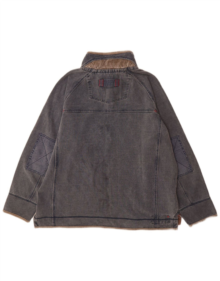 Fat Face Herre Zip Neck Sweatshirt Jumper XL Grå Bomuld