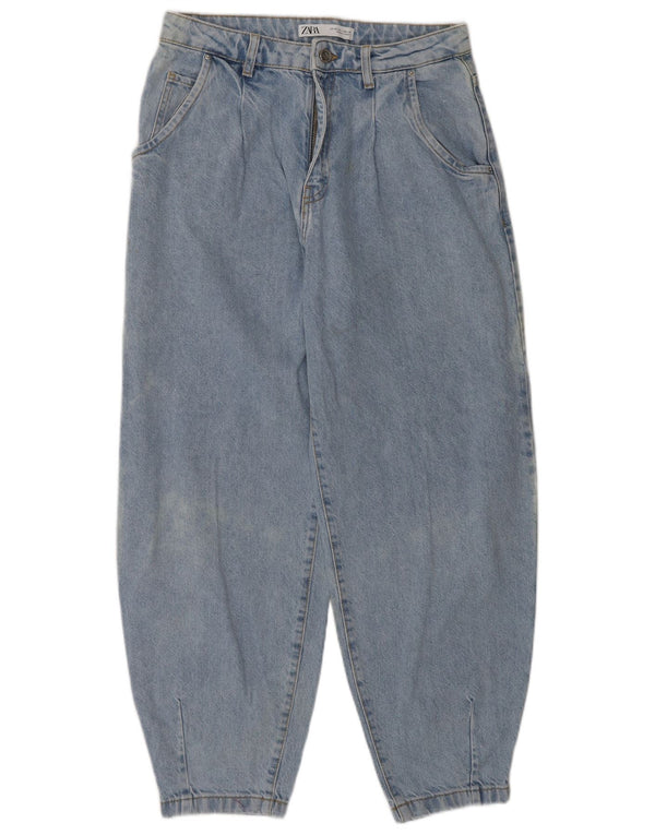Zara Dameballon Højtaljede Jeans EU 36 XS W26 L27 Blå Bomuld