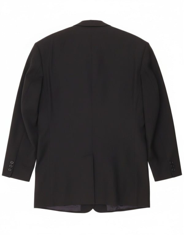 Hugo Boss Herre Double Breasted Blazer Jacket UK 40 Large Black Wool