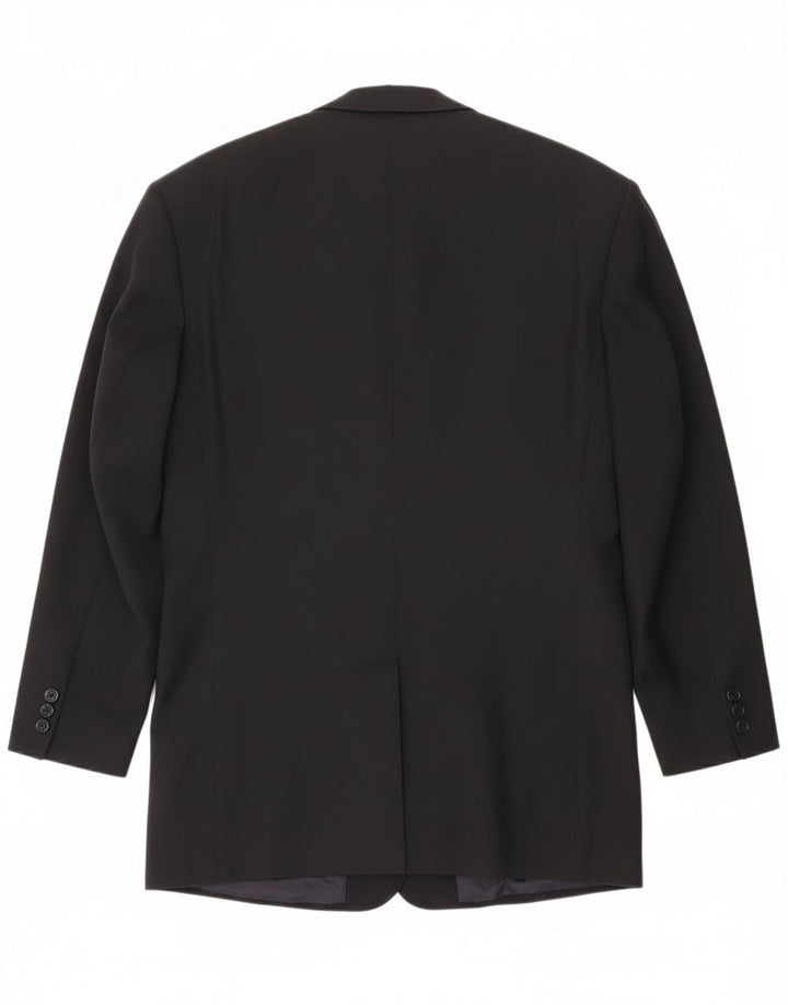 Hugo Boss Herre Double Breasted Blazer Jacket UK 40 Large Black Wool