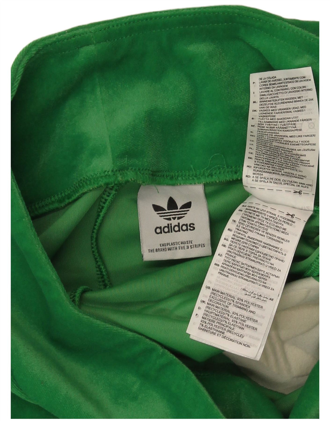 Adidas Dame Flare Velour Træningsdragt Bukser UK 12 Medium Green Polyester