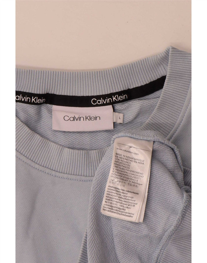 Calvin Klein Herre Grafisk Sweatshirt Jumper Stor Blå Bomuld