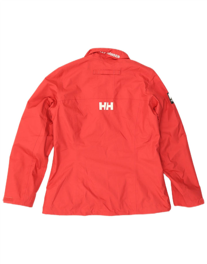 HELLY HANSEN Dame Grafisk Windbreaker Jacket UK 14 Medium Rød Polyester