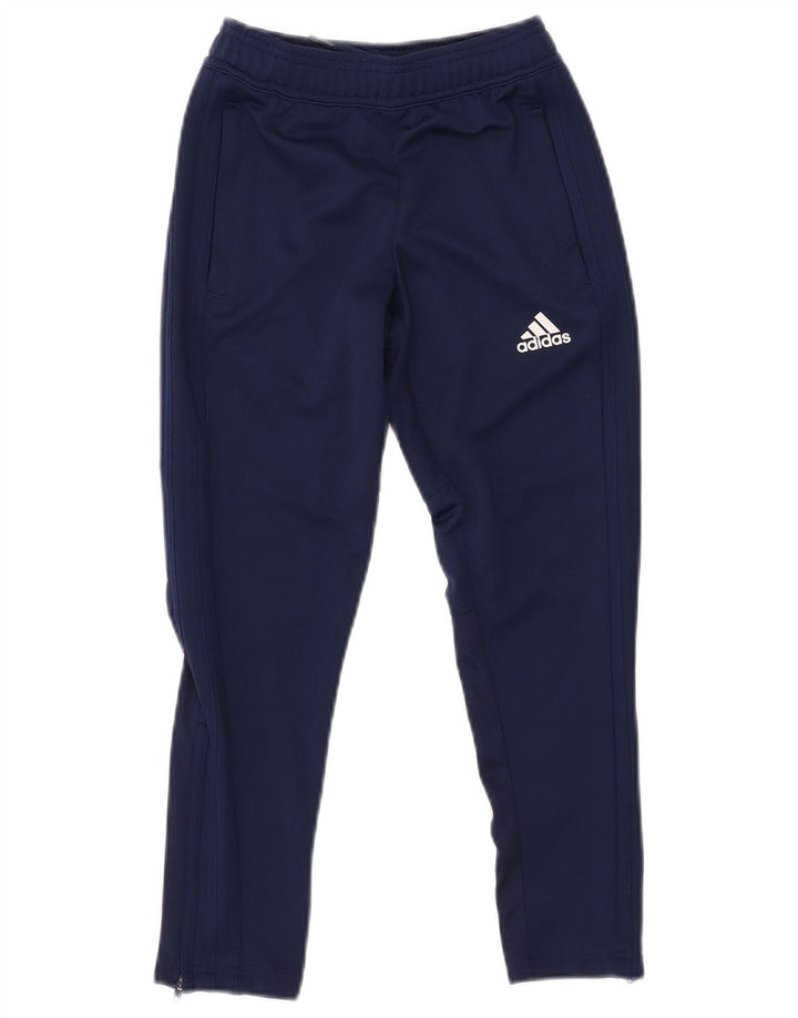 ADIDAS drenge Climacool træningsdragt bukser 7-8 år marineblå polyester