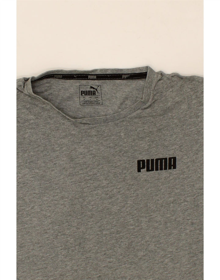 PUMA Mens T-Shirt Top Medium Grey Flecked Cotton Vintage Puma and Second-Hand Puma from Messina Hembry 