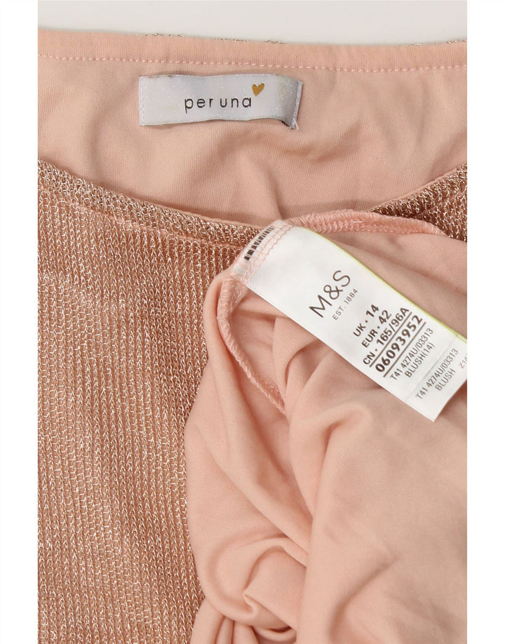 Marks & Spencer Womens Per Una Asymmetrisk Kjole UK 14 Medium Pink Flecked