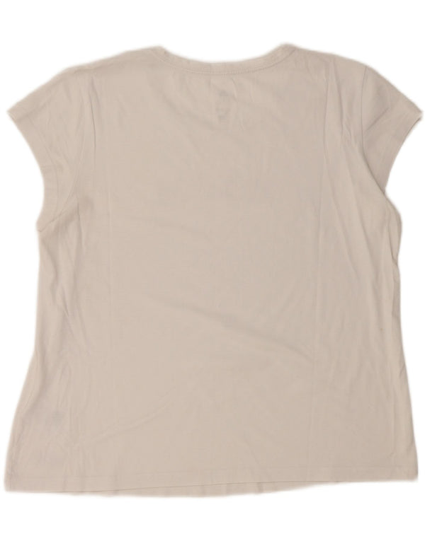 Adidas grafisk T-shirt top til kvinder UK 20/22 XL Hvid bomuld