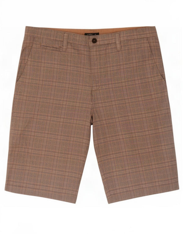 Celio Herre Chino Shorts 2XL W42 Brun Plaid Bomuld